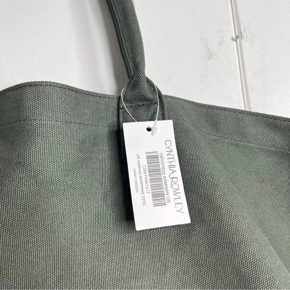 Cynthia Rowley Green Canvas Tote Bag - Picture 3 of 5